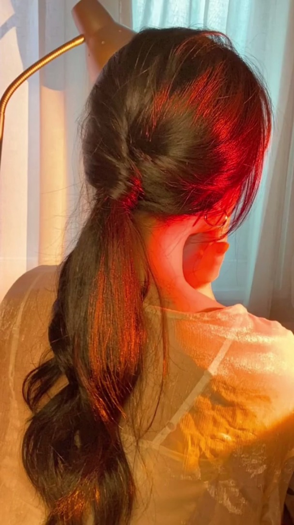 一步get蓬松饱满气质温柔低马尾