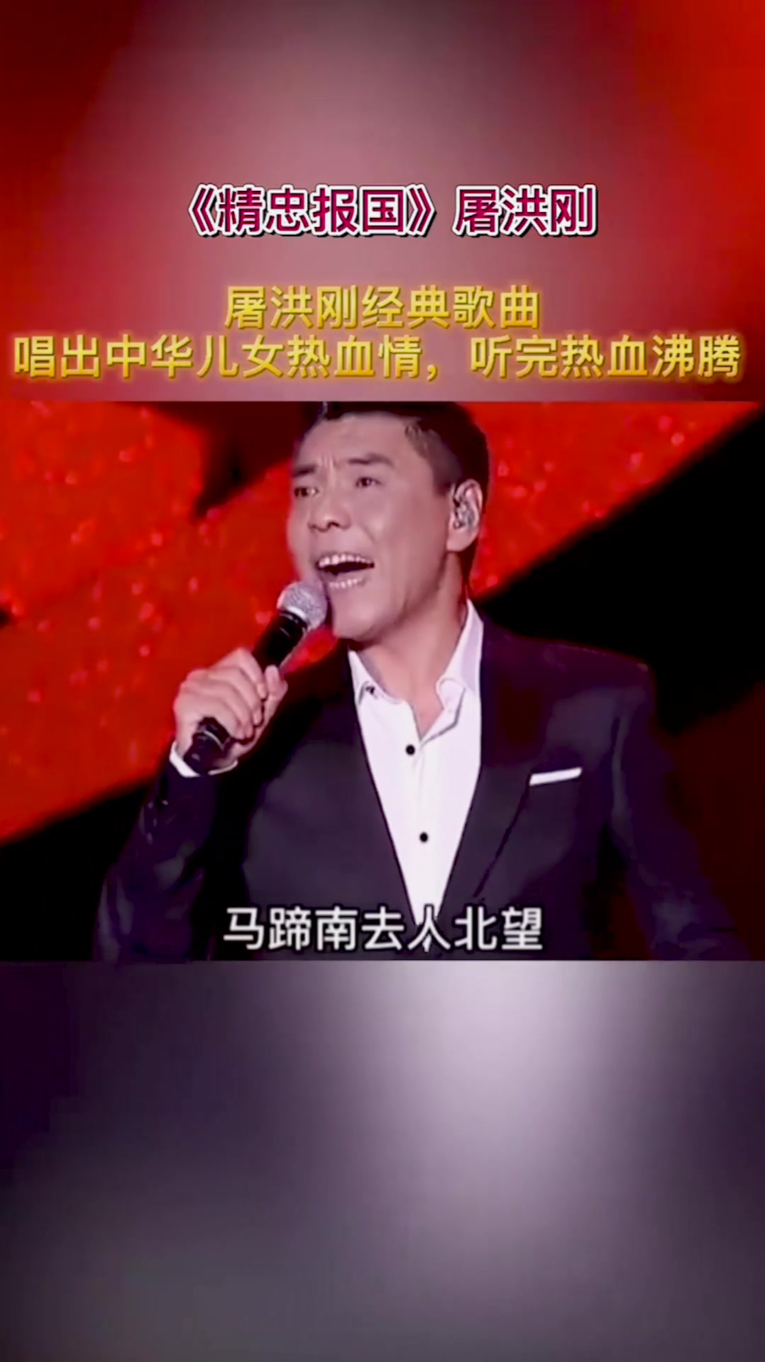 精忠报国屠洪刚唱出中华儿女热血情听完热血沸腾