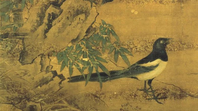 边景昭绘画粗陋水平不高?竹鹤图粗中有细,两幅写意百鸟刚柔相济