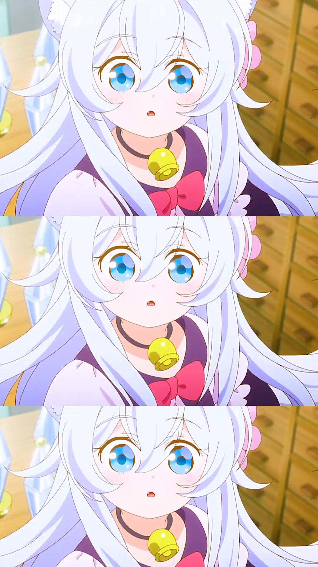 一只卡哇伊的白毛兽耳娘