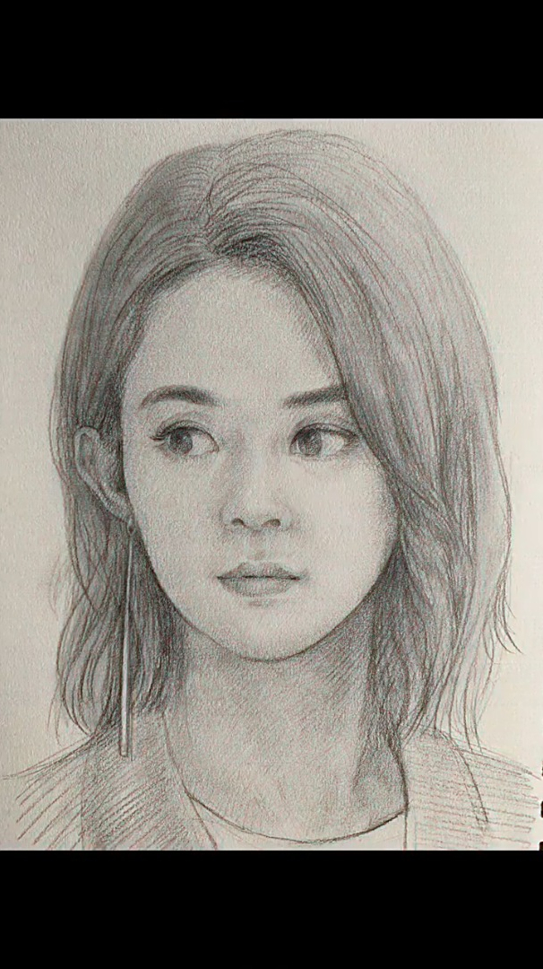 素描明星肖像,赵丽颖