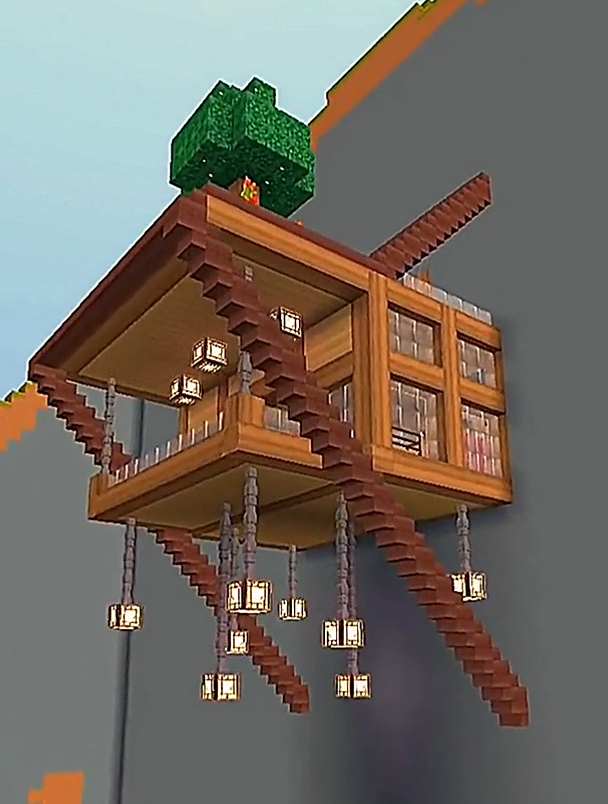 迷你世界速建山洞生存木屋别墅,好漂亮的样子!-度小视