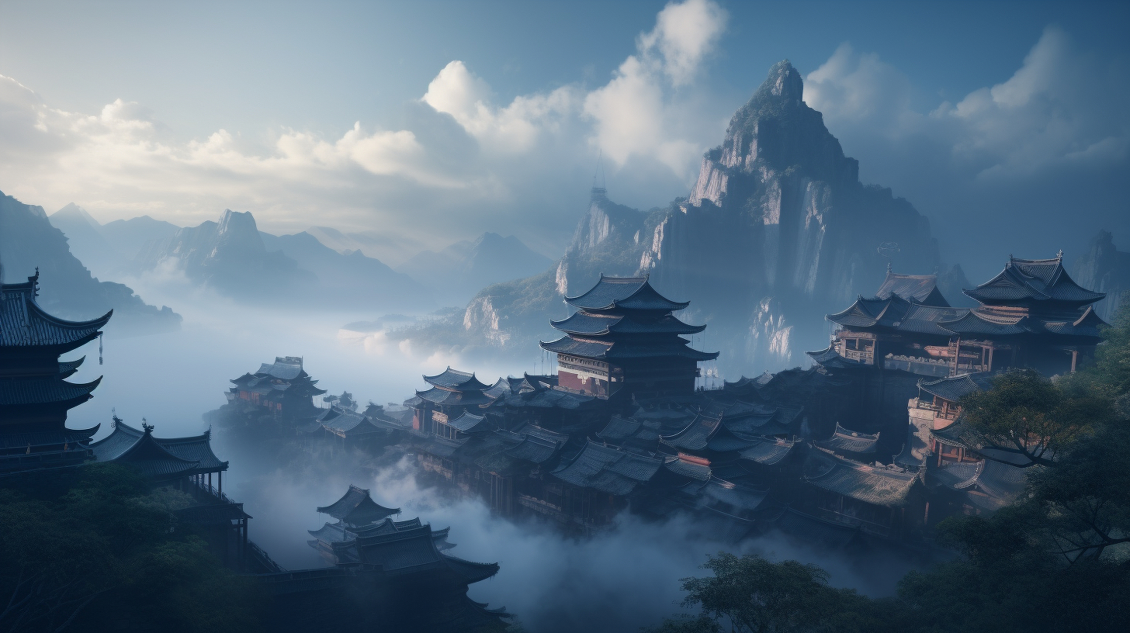 仙侠场景#ai绘画# #游戏场景# #壁纸