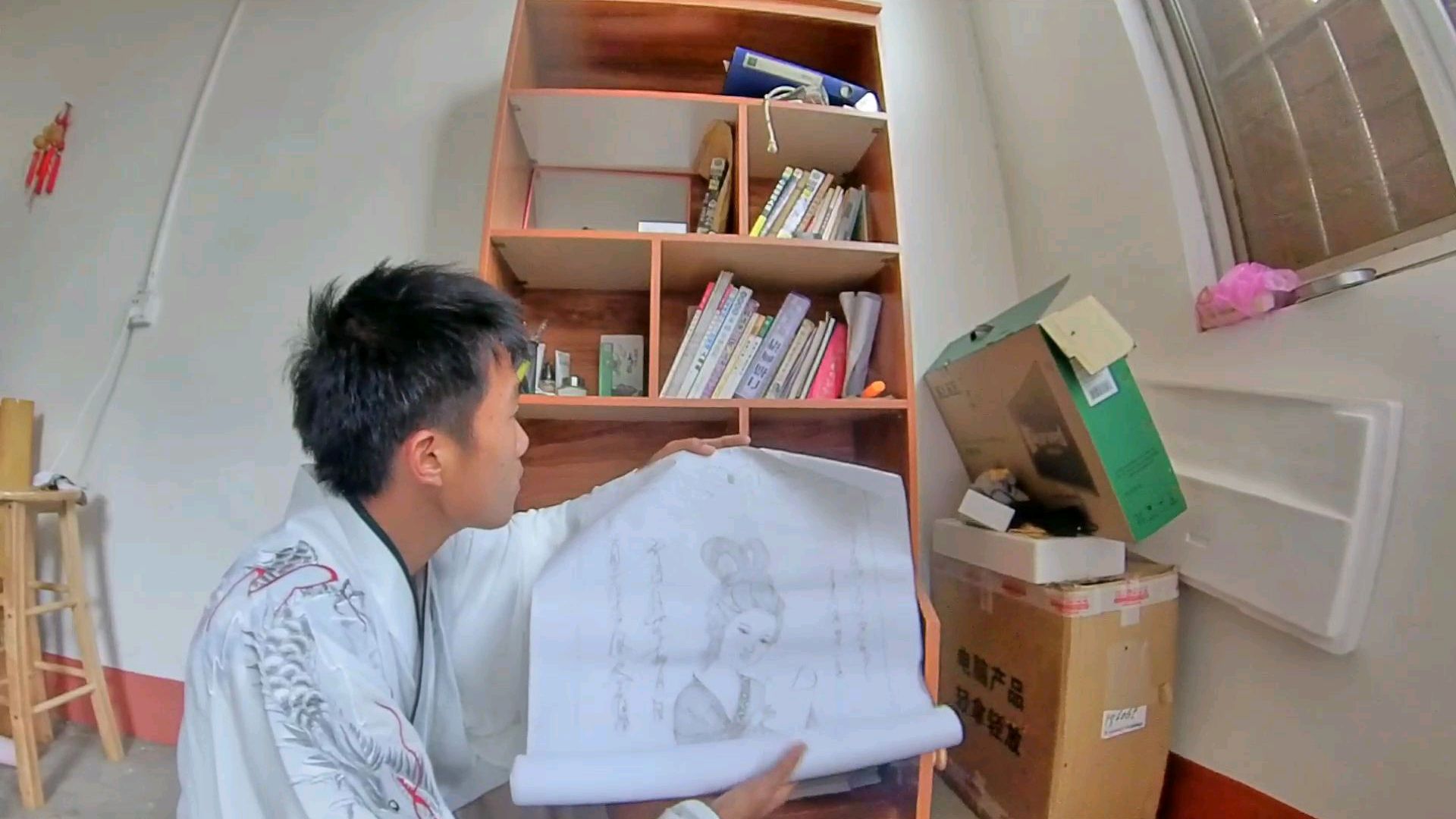 小伙闲暇时间自学绘画,铅笔白描,大家看看这画可以吗