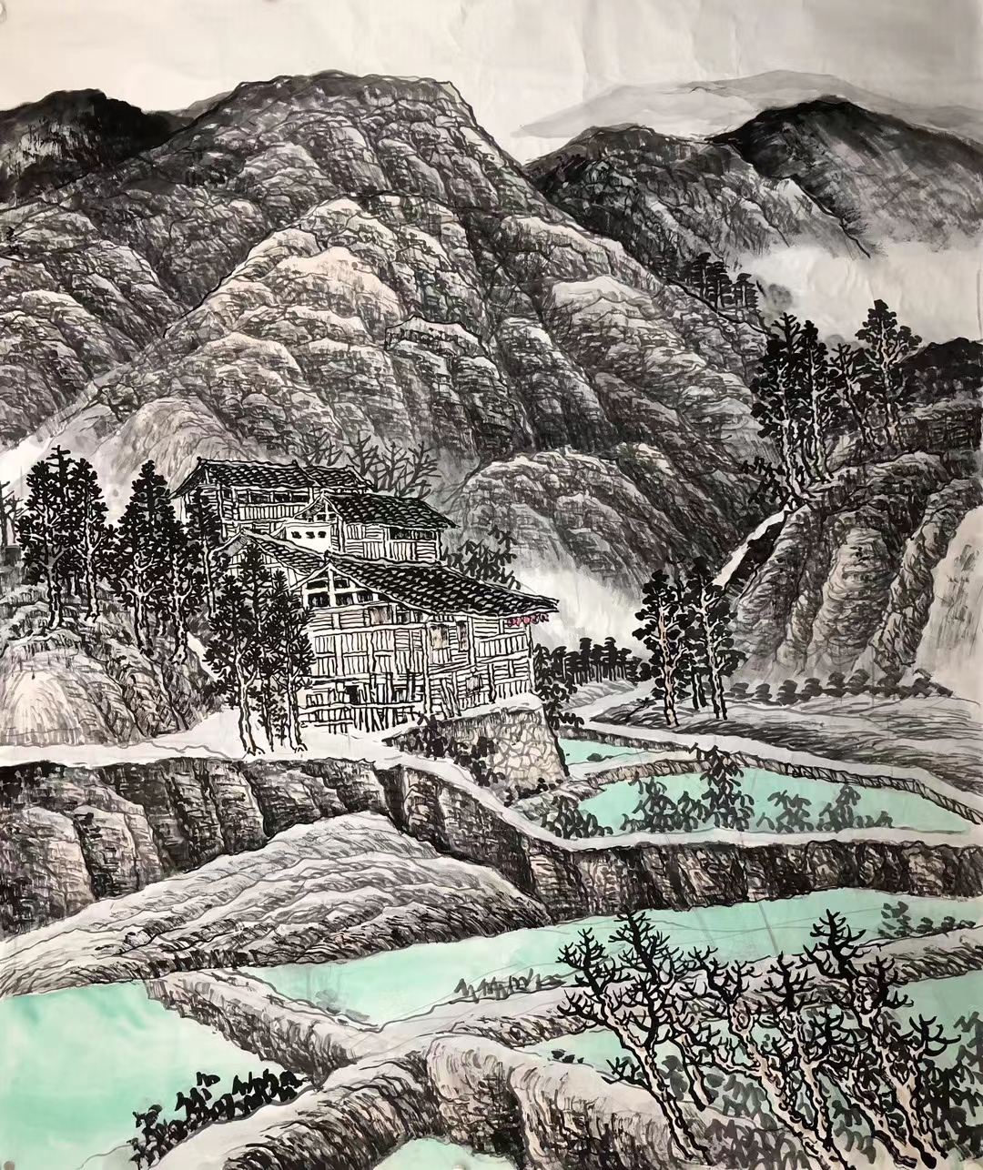 中美协张志敏巨幅山水精品