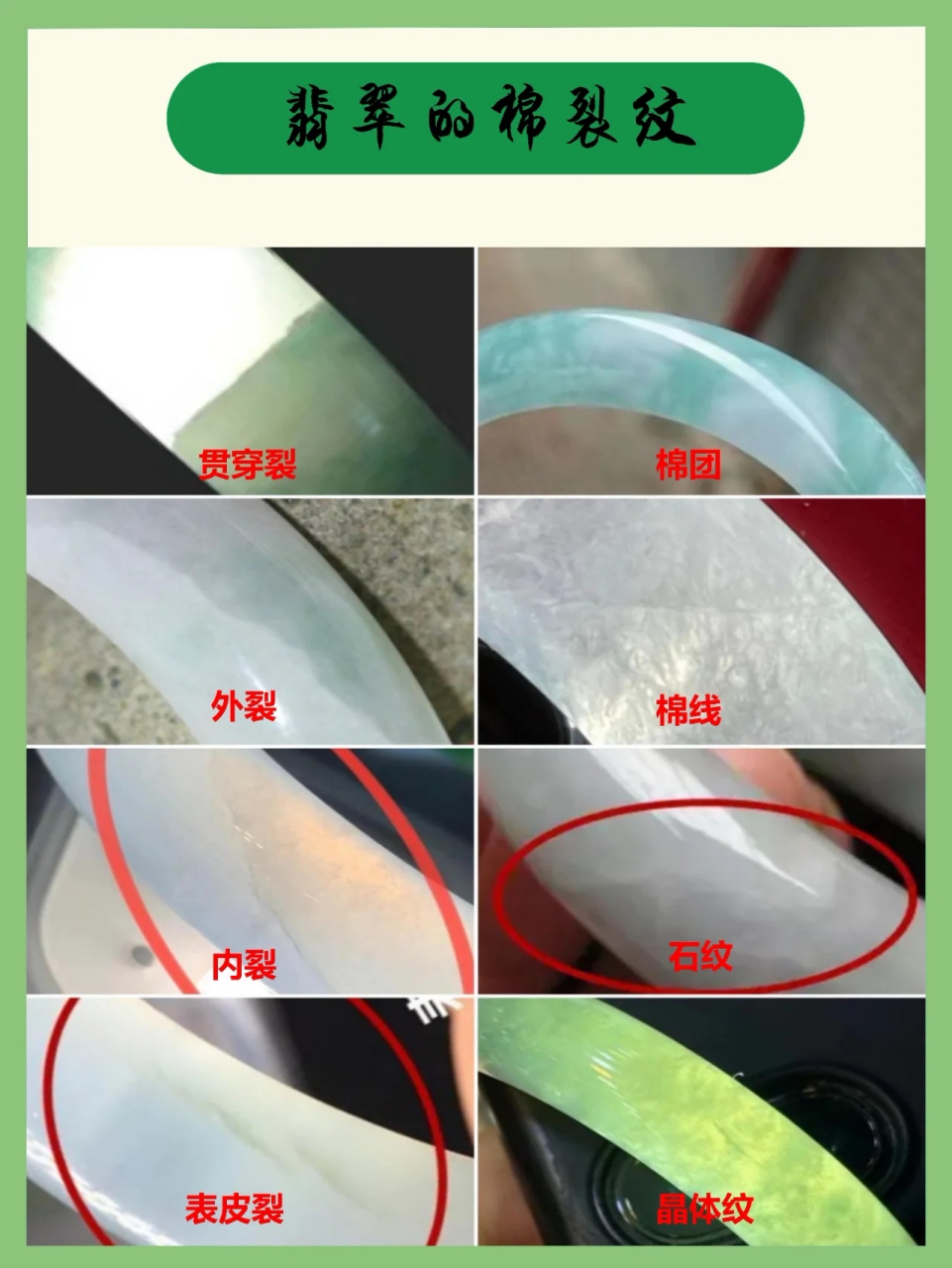 翡翠小知识  翡翠的棉裂纹|||翡翠的棉,裂,纹