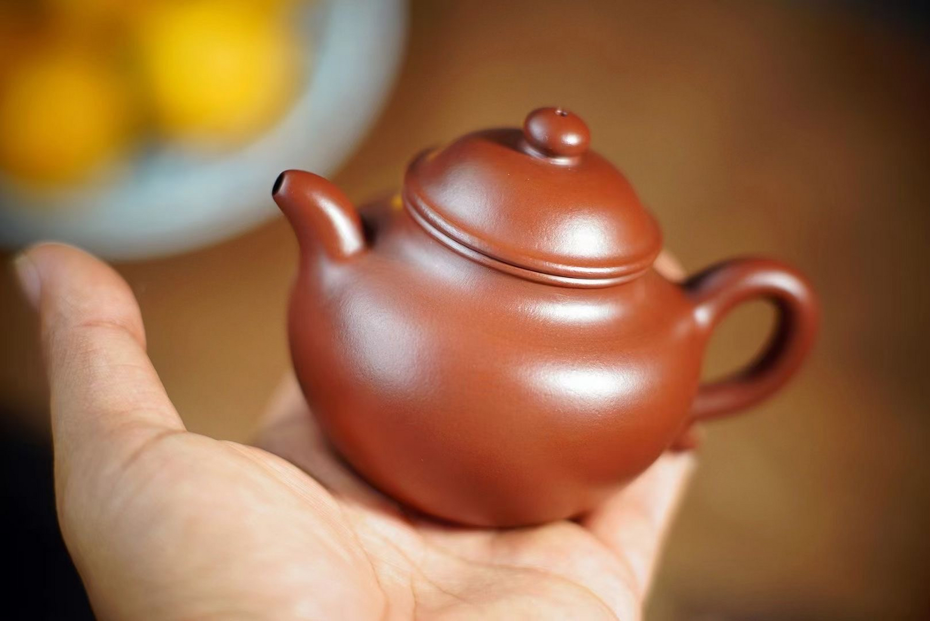 盛益明  全手新品 大亨莲子  150cc 敦厚可人 紫朱泥 67小中见大