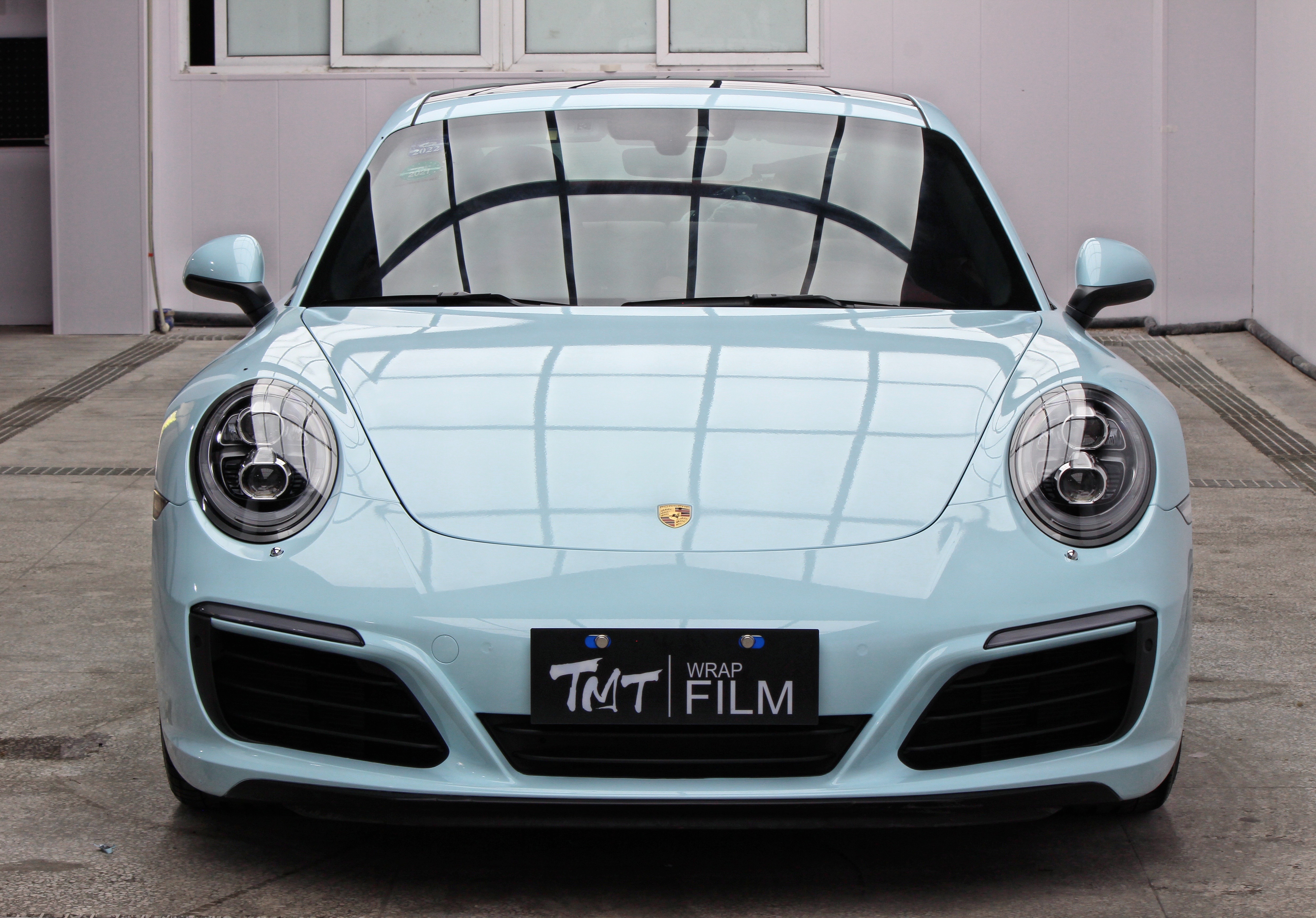 保时捷911,tmt改色膜babyblue装贴案例