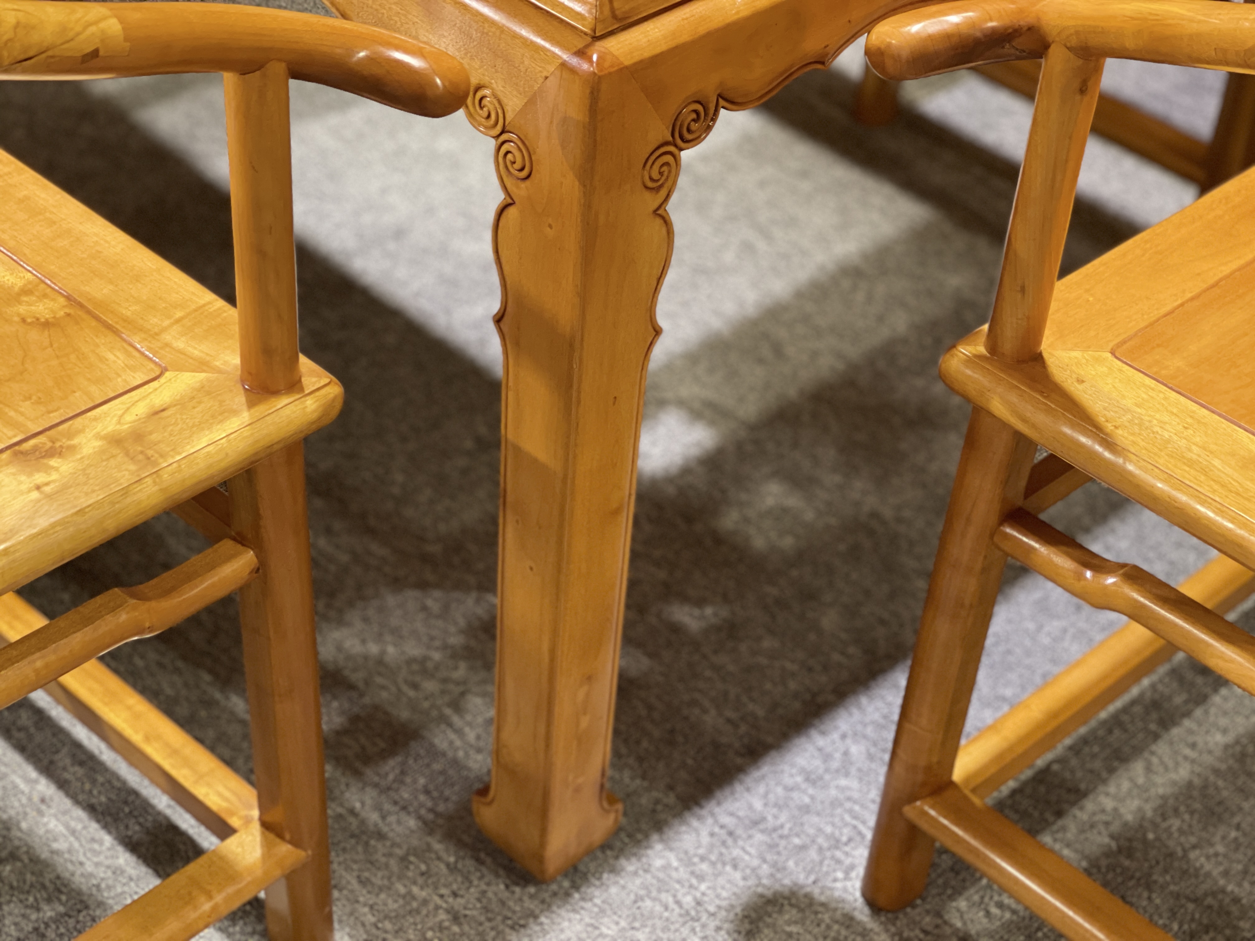 金丝楠木小叶桢楠茶桌七件套