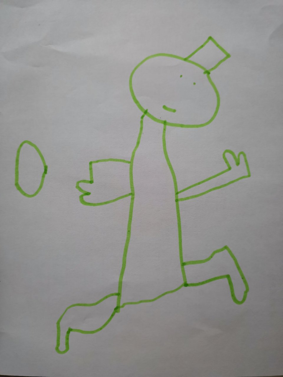 3岁的闺女画的爸爸去上班!明天上班我会忍不住的这样蹦出去!