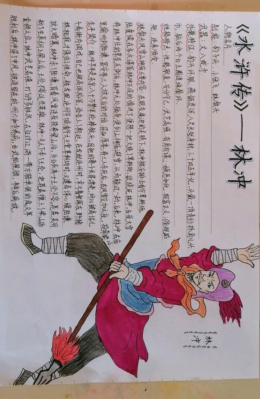 手抄报:水浒传人物——林冲