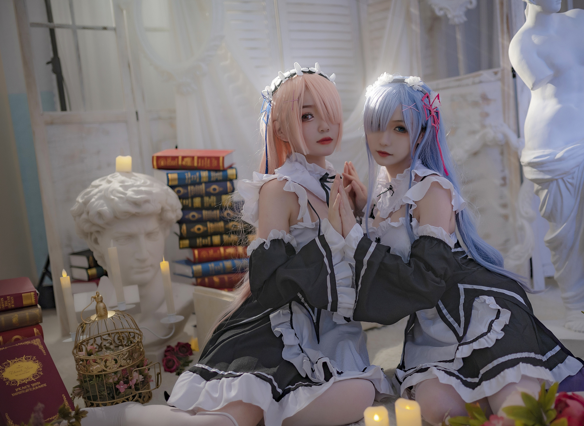 雷姆与拉姆的长发女仆cosplay,你更喜欢哪一个?