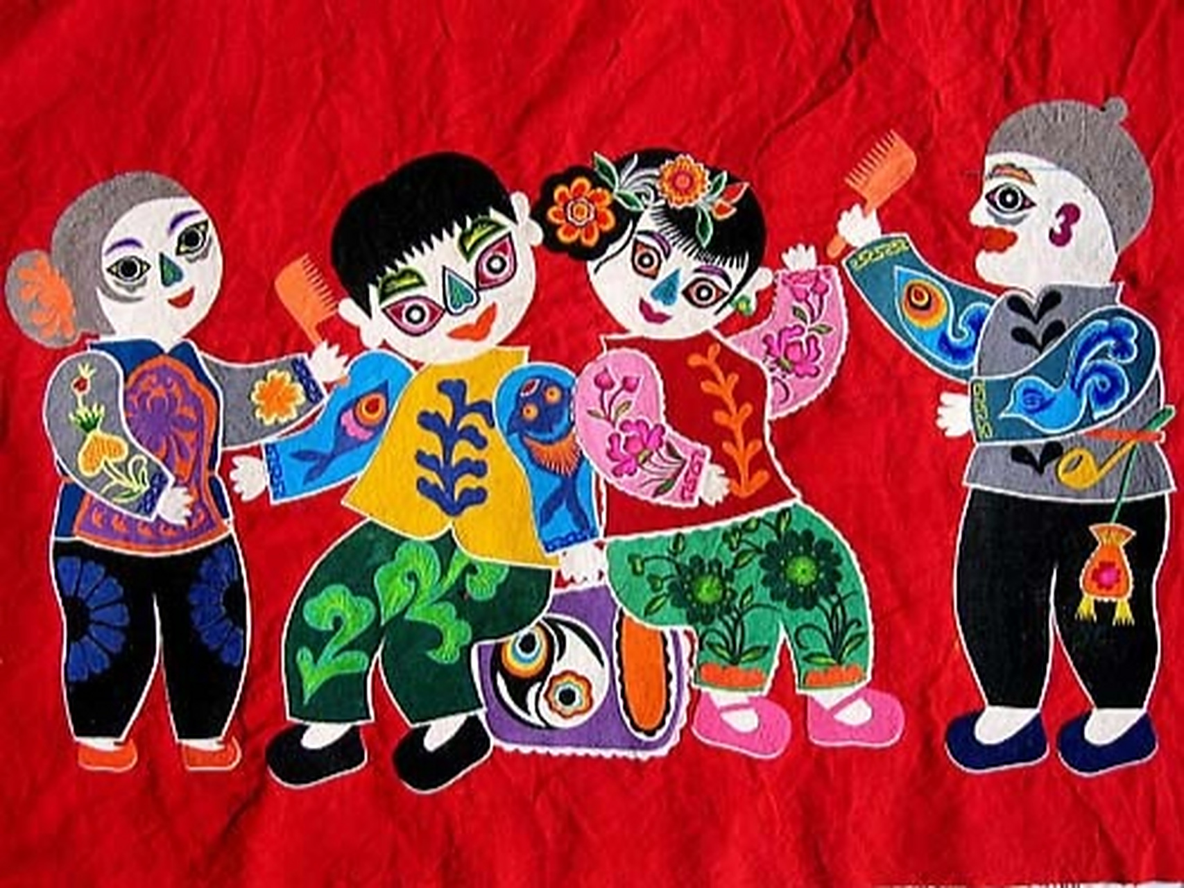 非遗民间艺术,陕西延川布堆花(画)  陕西延川布堆画源自广泛流行于