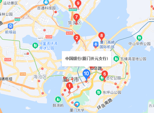 中国银行厦门网点分布?