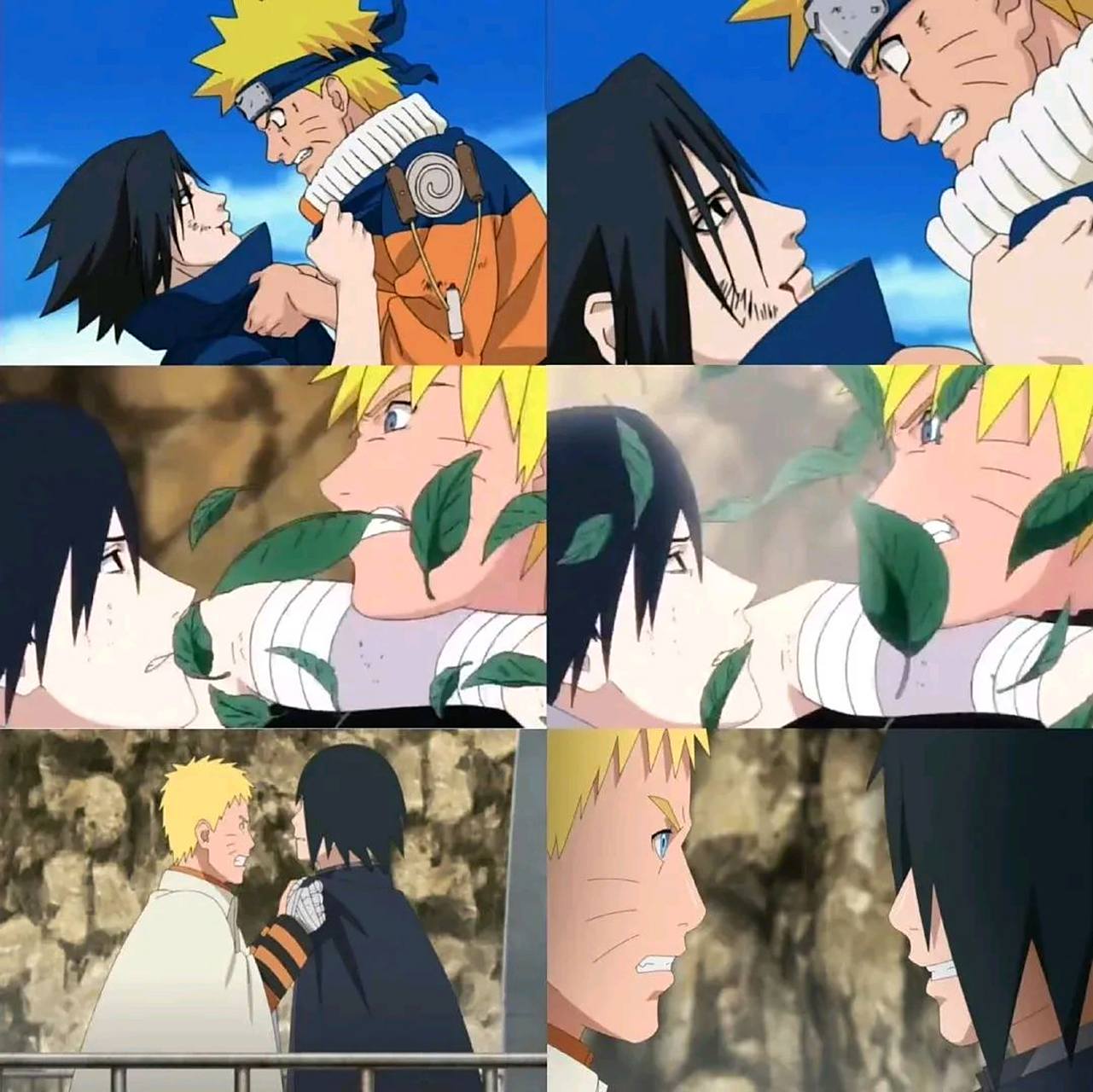 从小到大,鸣人和佐助爱对着呲牙这点,倒是一点没变