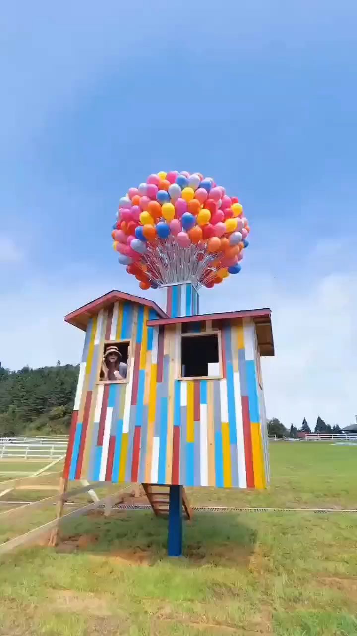 飞屋环游记气球模型,飞天小木屋-度小视