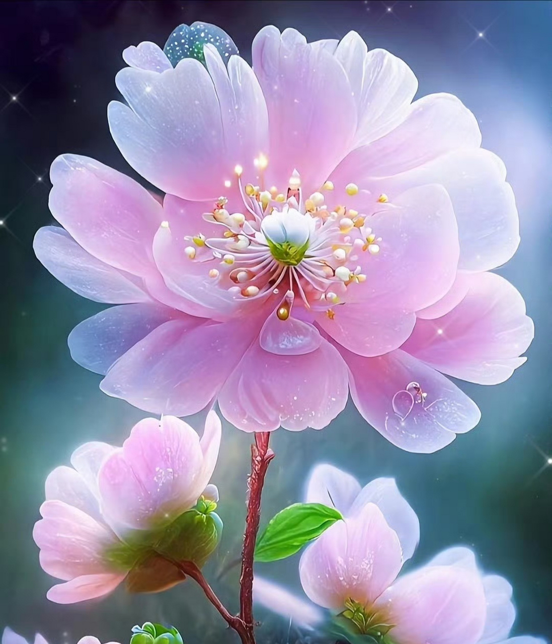 好美美的所有的幸福都藏在粉色的花里 .