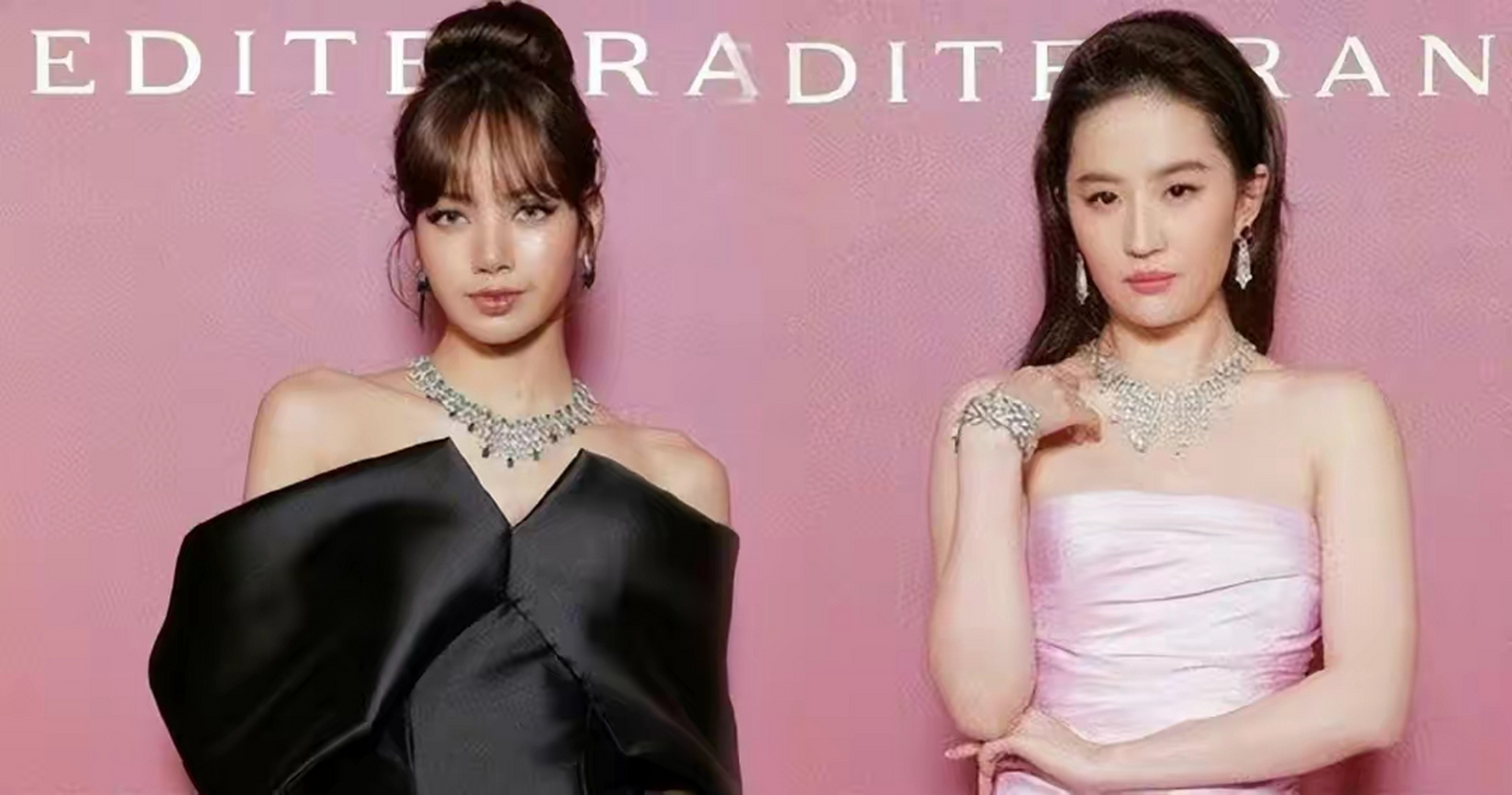 bvlgari活动:blackpink lisa和刘亦菲同框,谁更美?