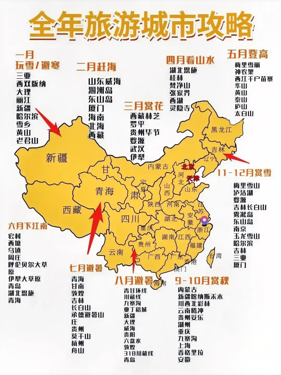 爱旅游 收藏这张全国旅游地图就对了 按图旅游,旅游不迷路.