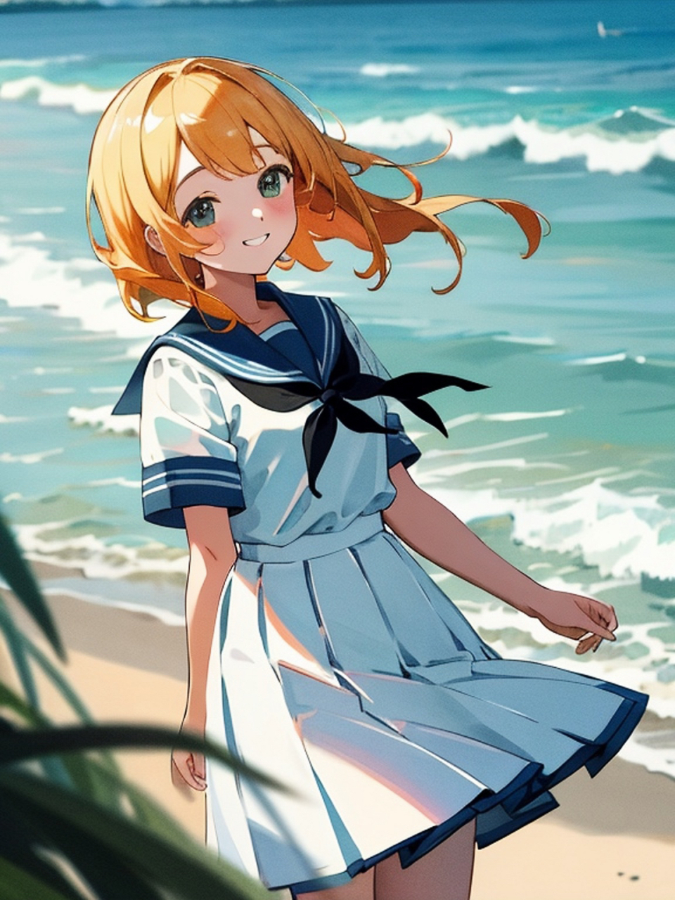 动漫壁纸|分享一组原创夏日海滨女孩壁纸 #动漫壁纸# #治愈不开心