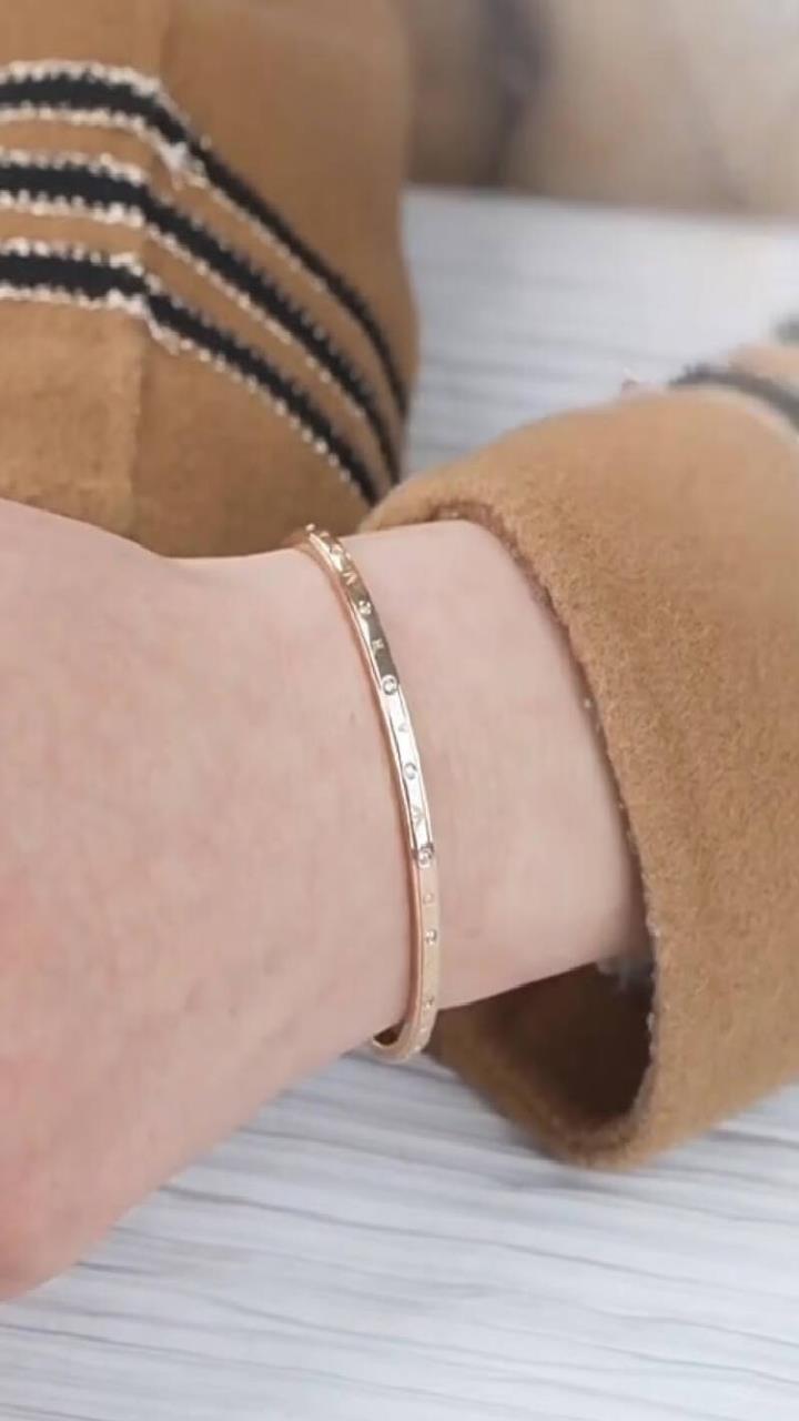 「开口手镯」armani阿玛尼设计玫瑰金手镯,女友情人节礼物安排上