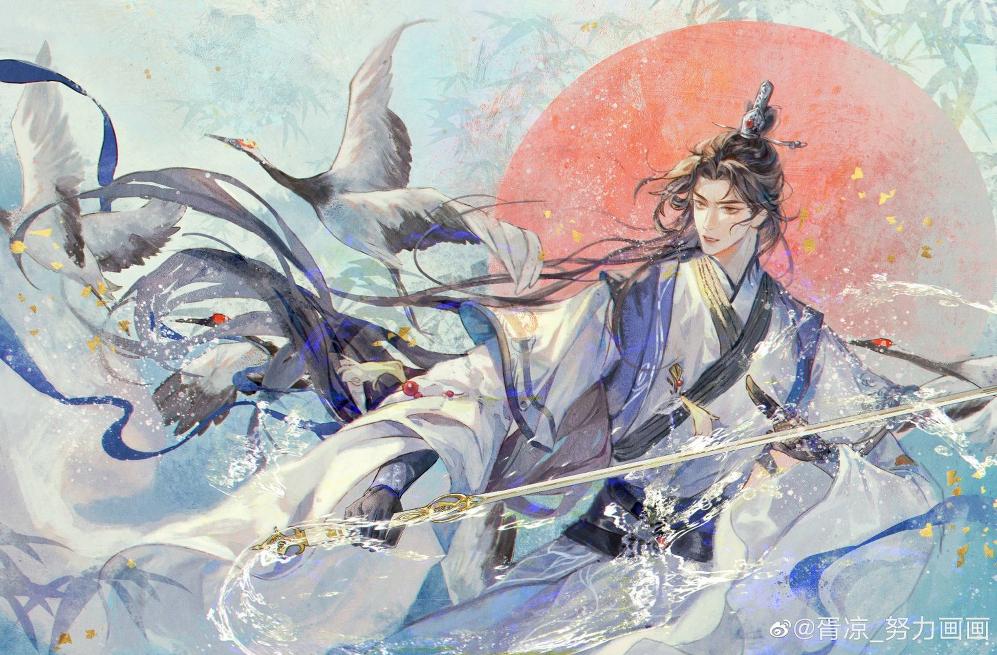 今天分享一个仙气十足的师尊楚晚宁,手上拿的是怀沙