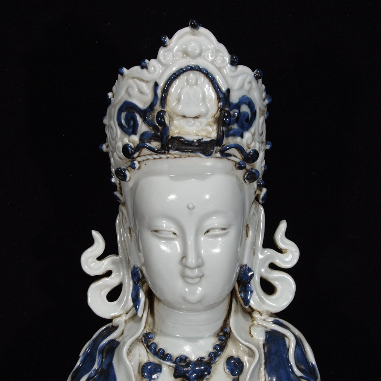 青花文书普贤观音44×37