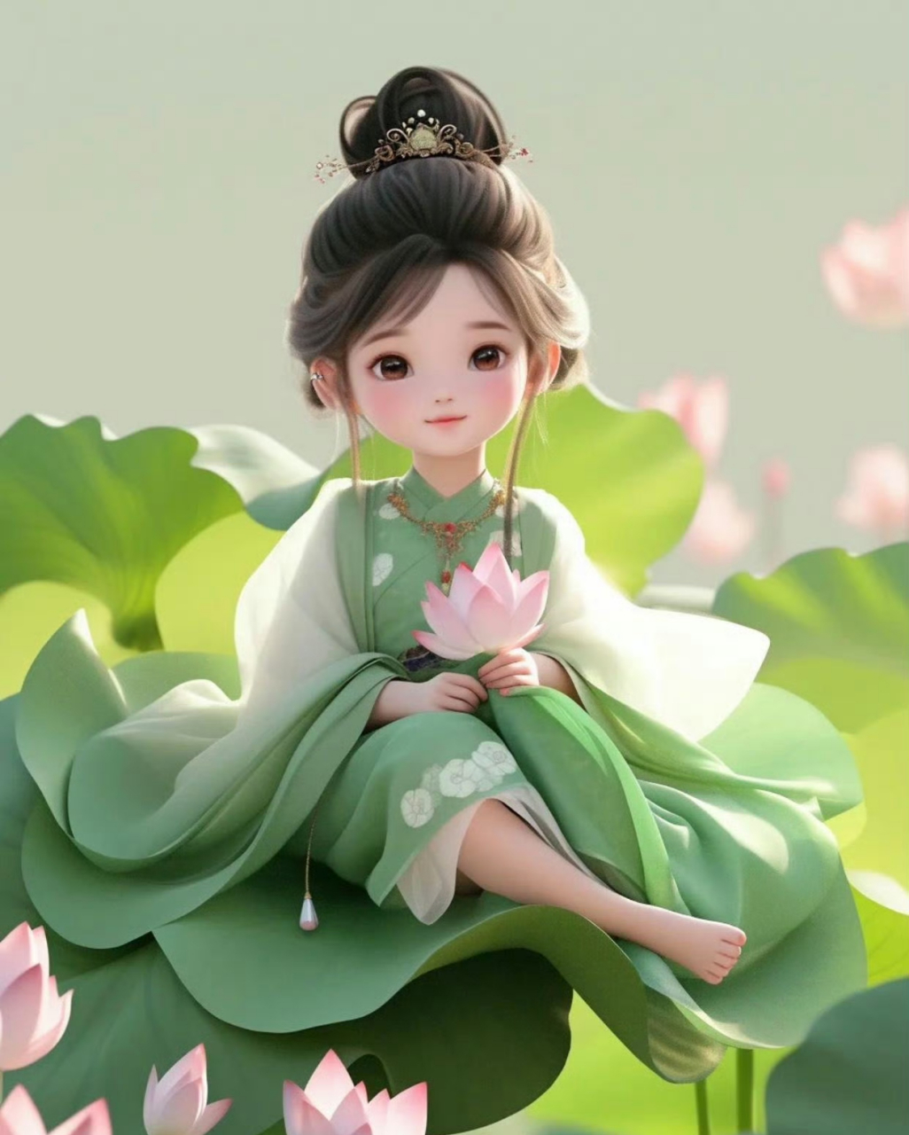 古风青莲小仙姑优雅头像,清秀小媛,恬淡自然.