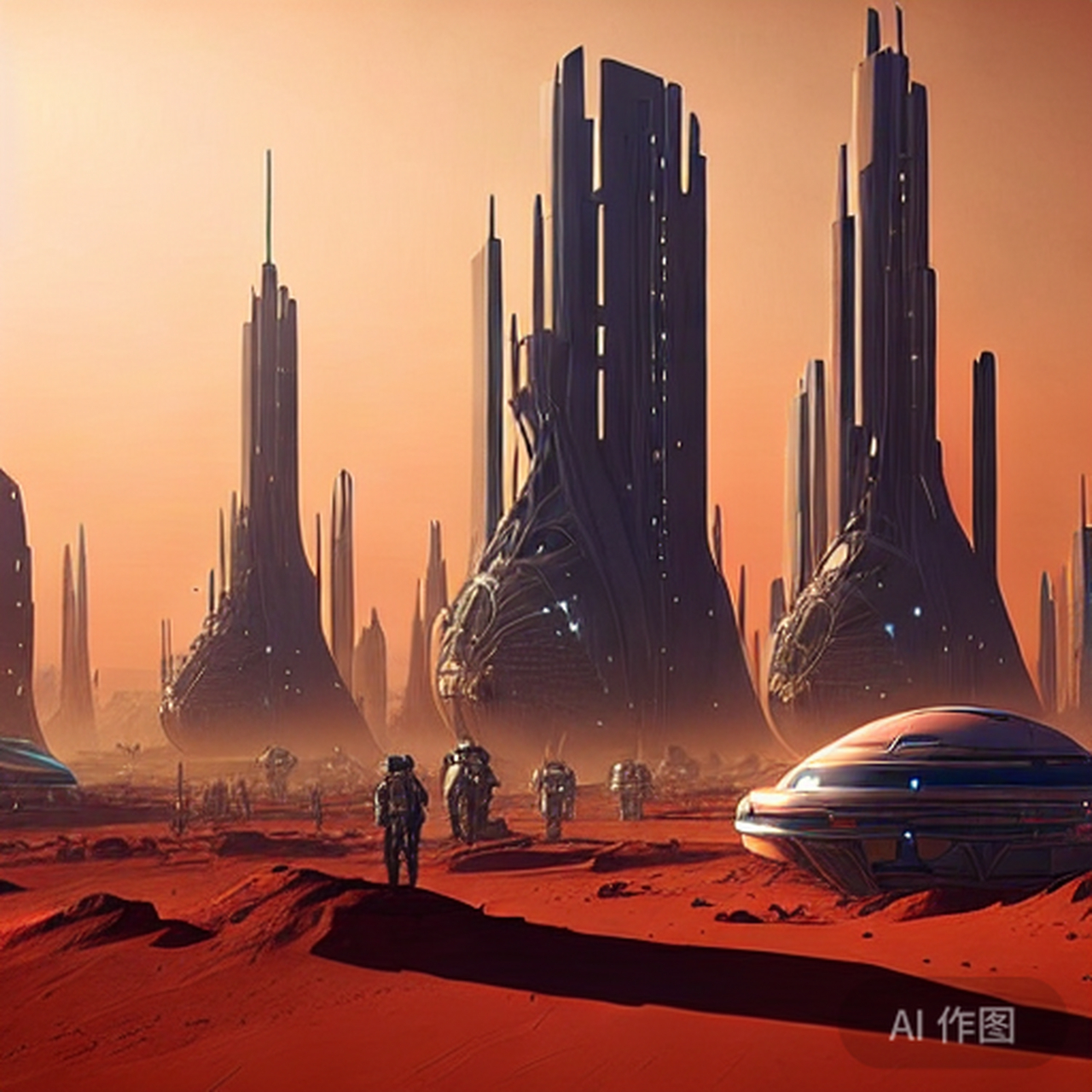 al幻想:未来人类火星殖民地的美丽城市!