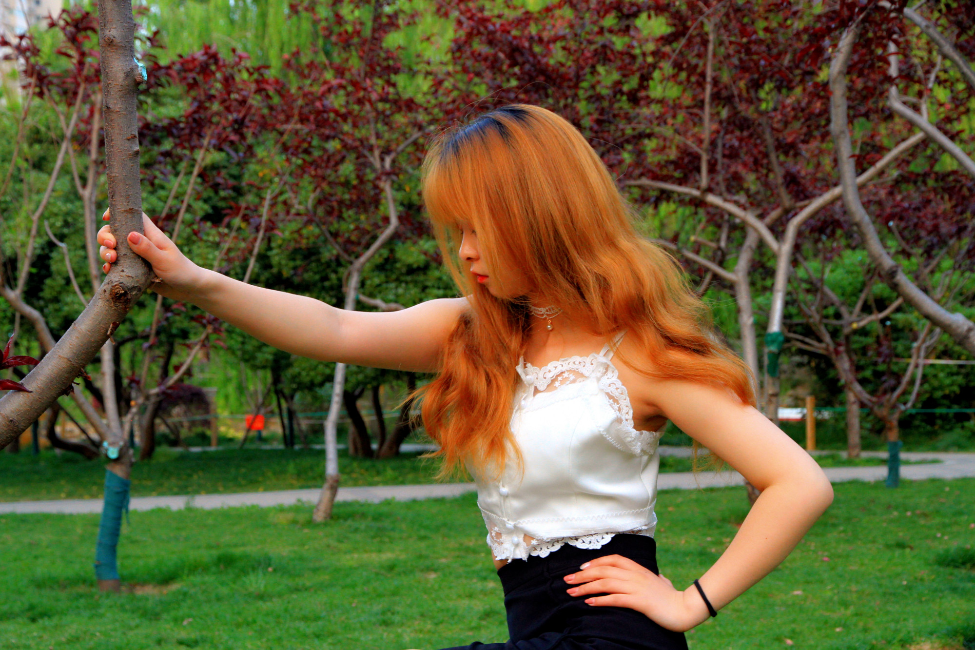 人民公园巧遇美女随拍!