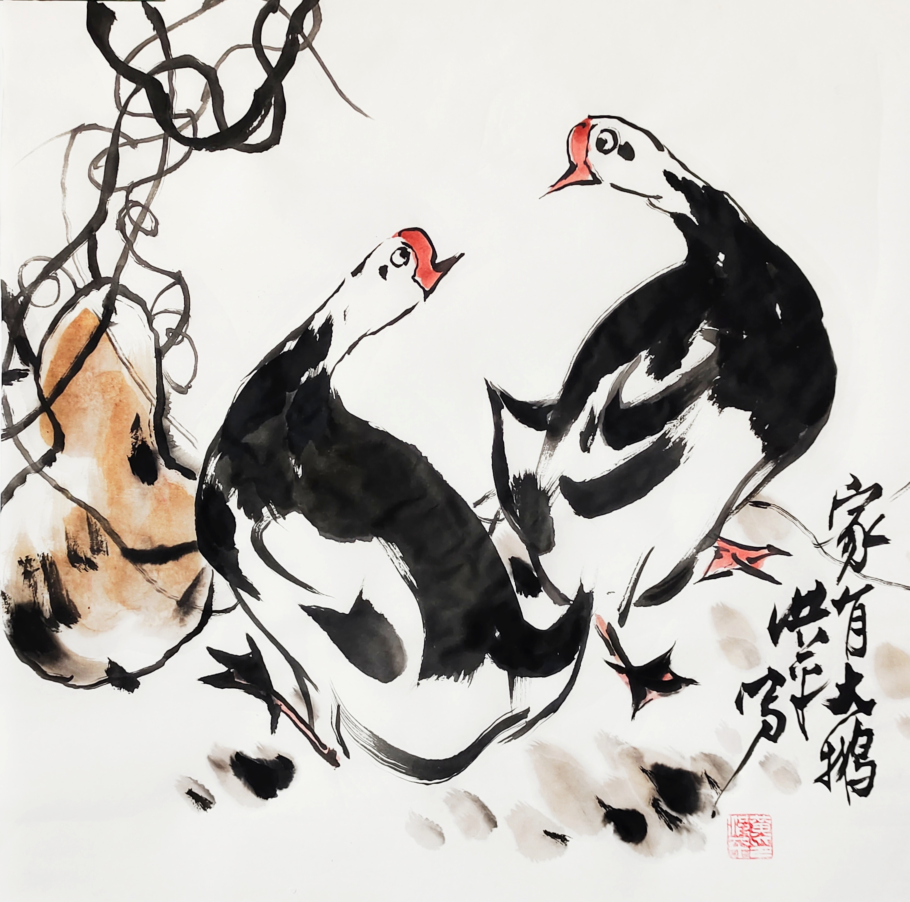 名家笔下笨鹅灵