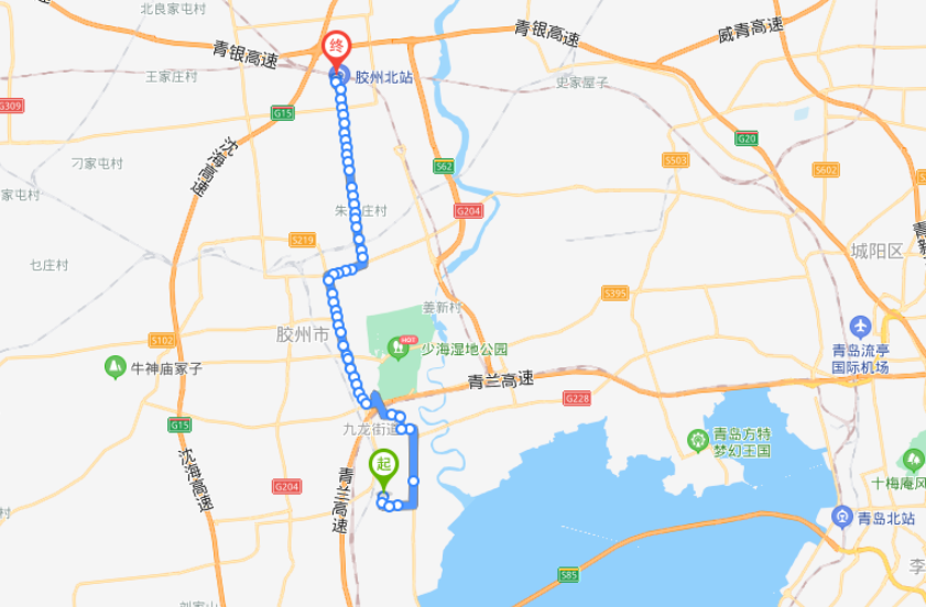 胶州607路公交车路线图图片