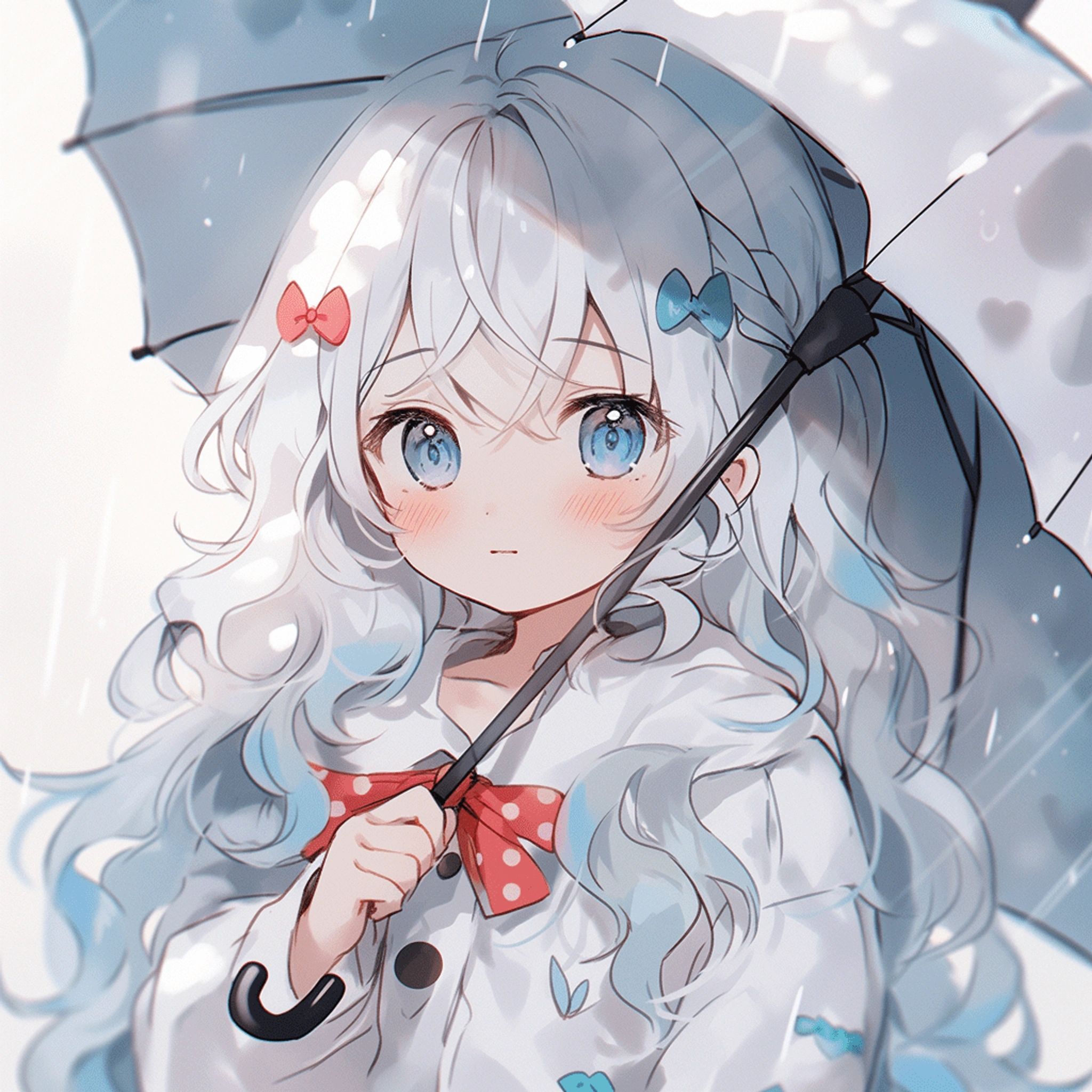 二次元女孩头像:下雨天打着伞,听着.@美图绘的动态