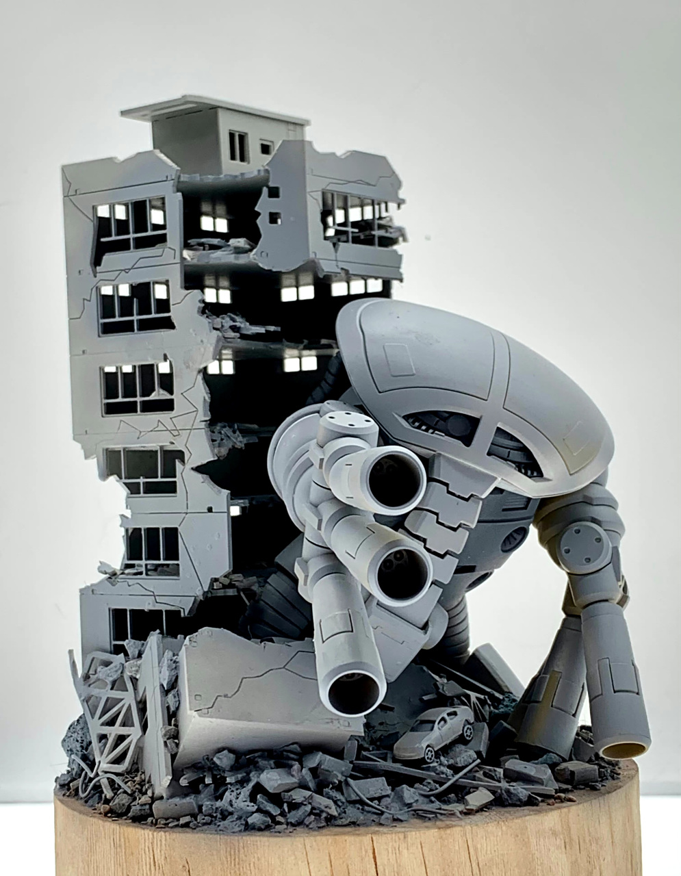 模型欣赏:战斗中的吉翁公国 msm-04g 玖阿格,by 鱼朵工作室.