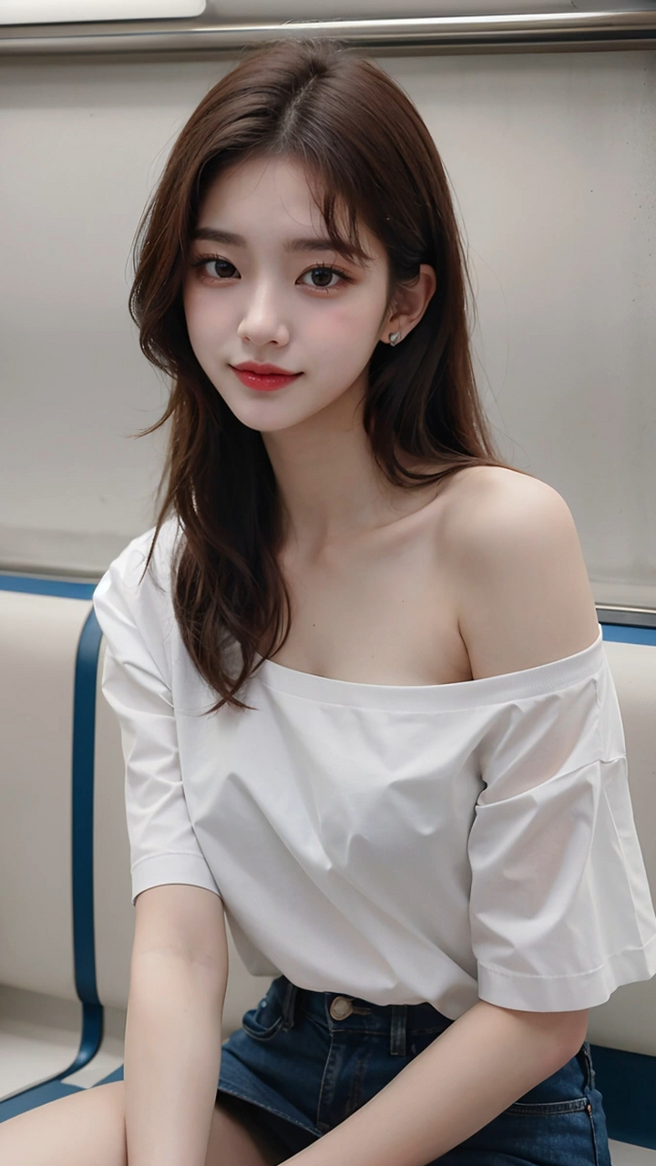 在地铁的熙熙攘攘中,我遇见了独特的的气质美女,短发的俏丽映衬着颈部