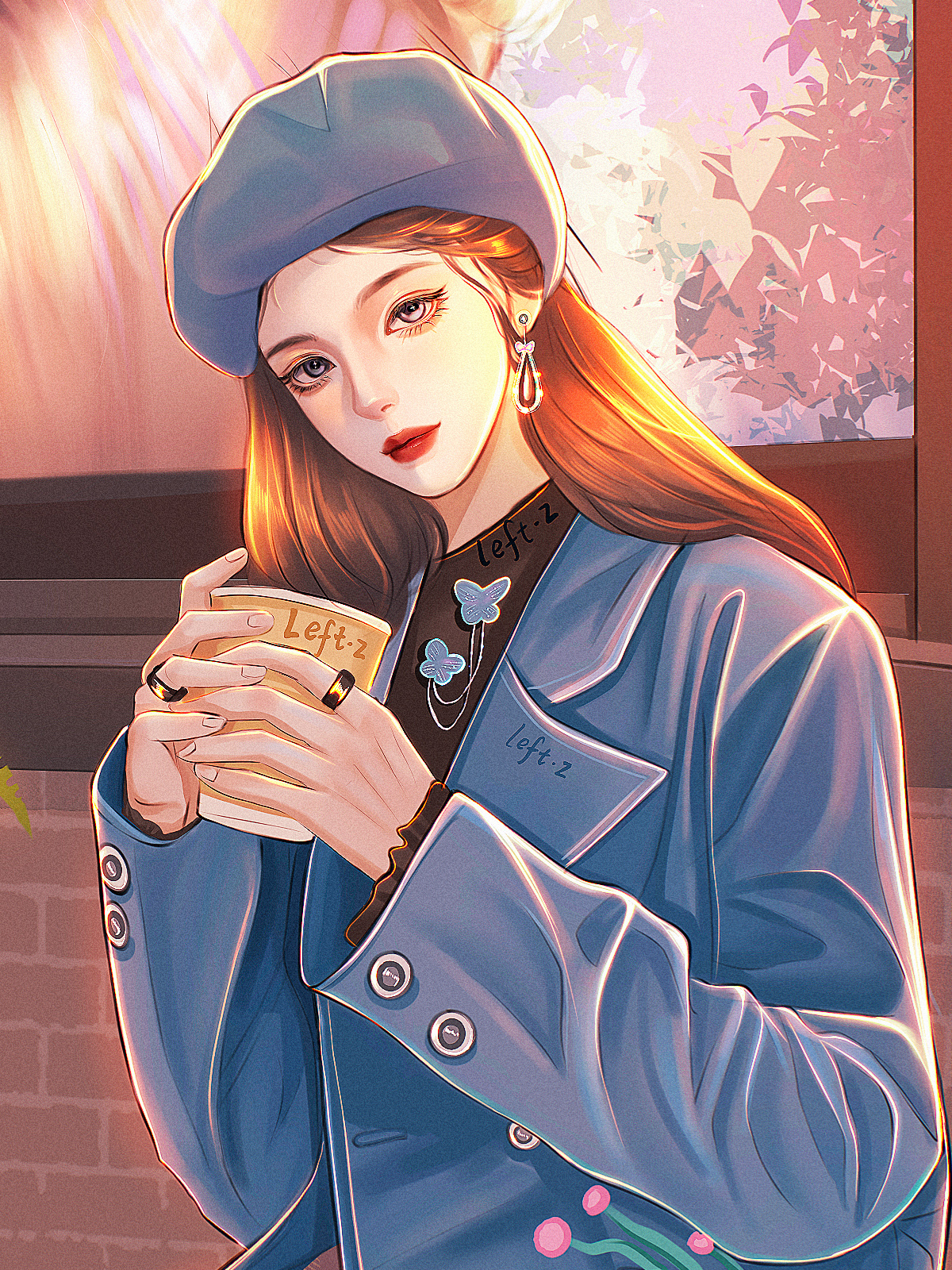 纯欲风动漫手绘单人女生头像