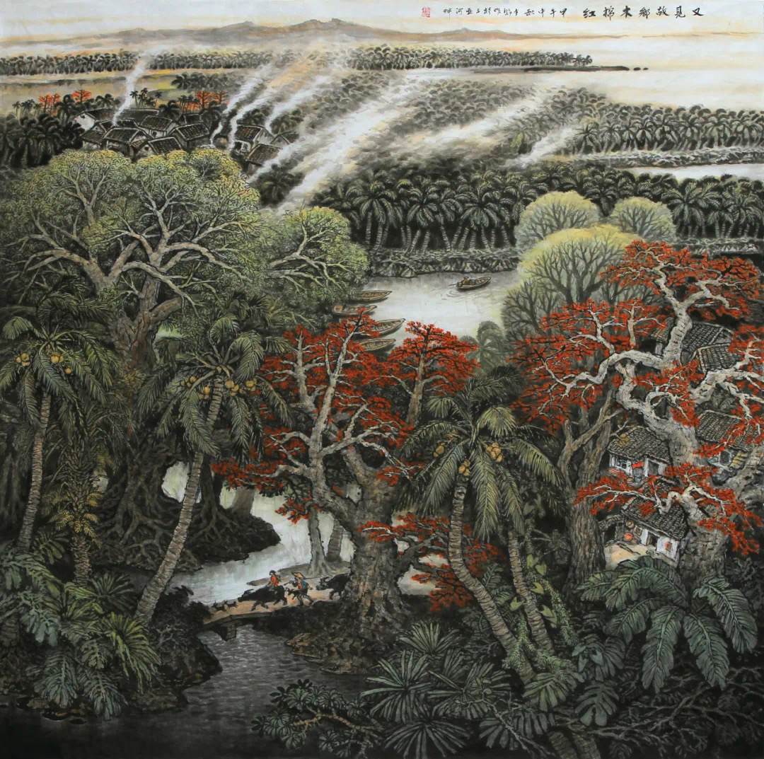 邹才干画家热带雨林山水画作品欣赏