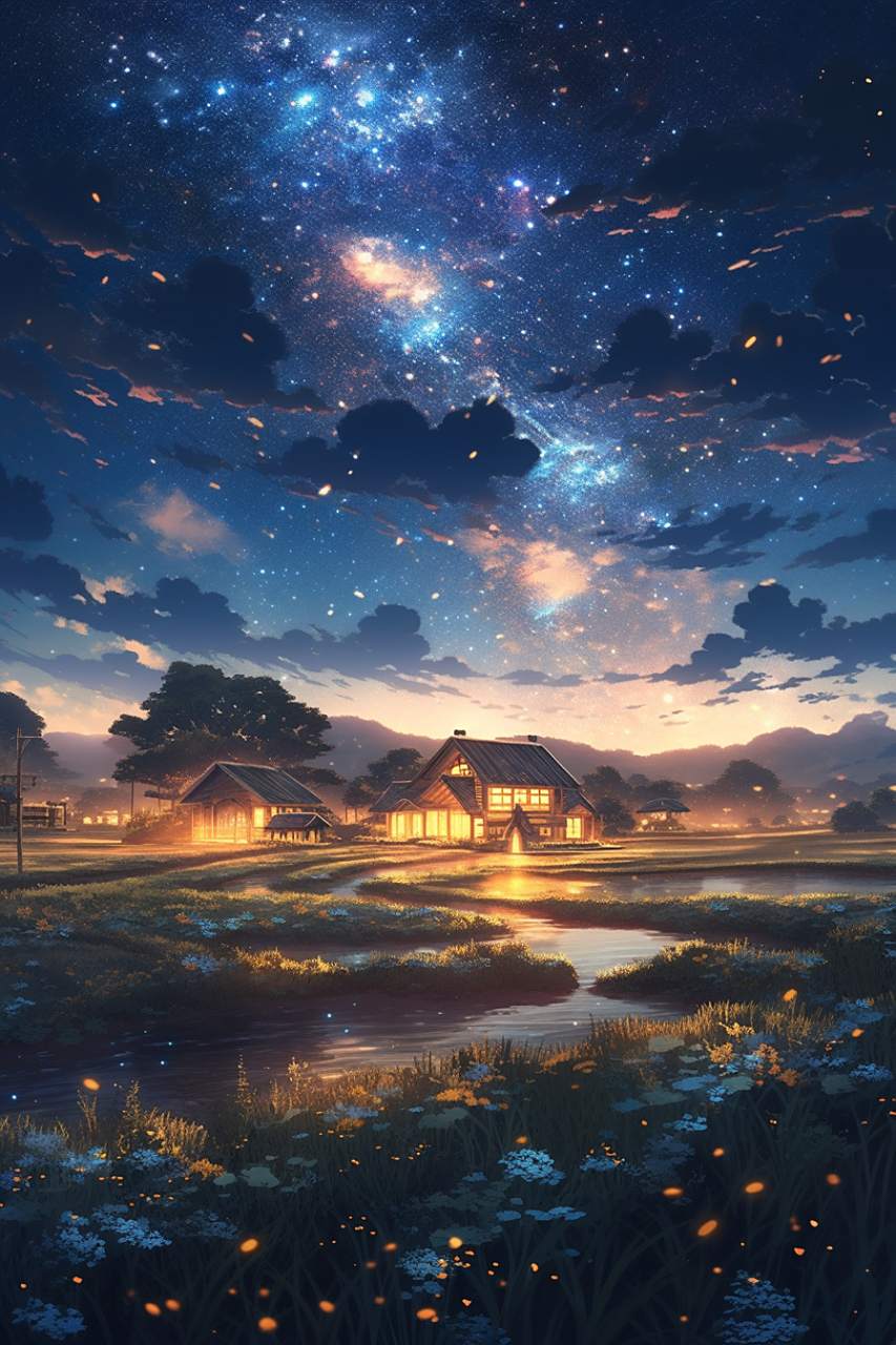 ai生画# #ai共创计划# #3d动漫# #唯美夜景# #治愈系风景