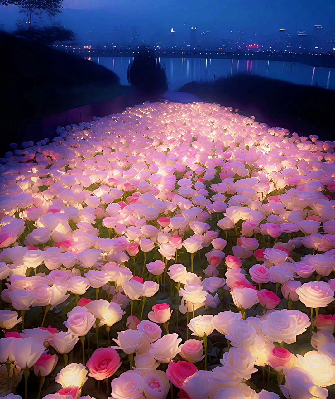 让爱不被遗忘# 浪漫花海唯美境意背景图