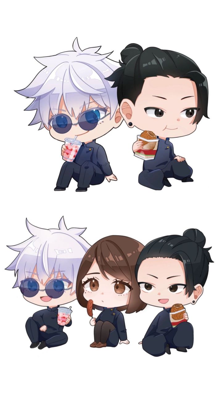 快来看,q版的三人组,好可爱#咒术回战