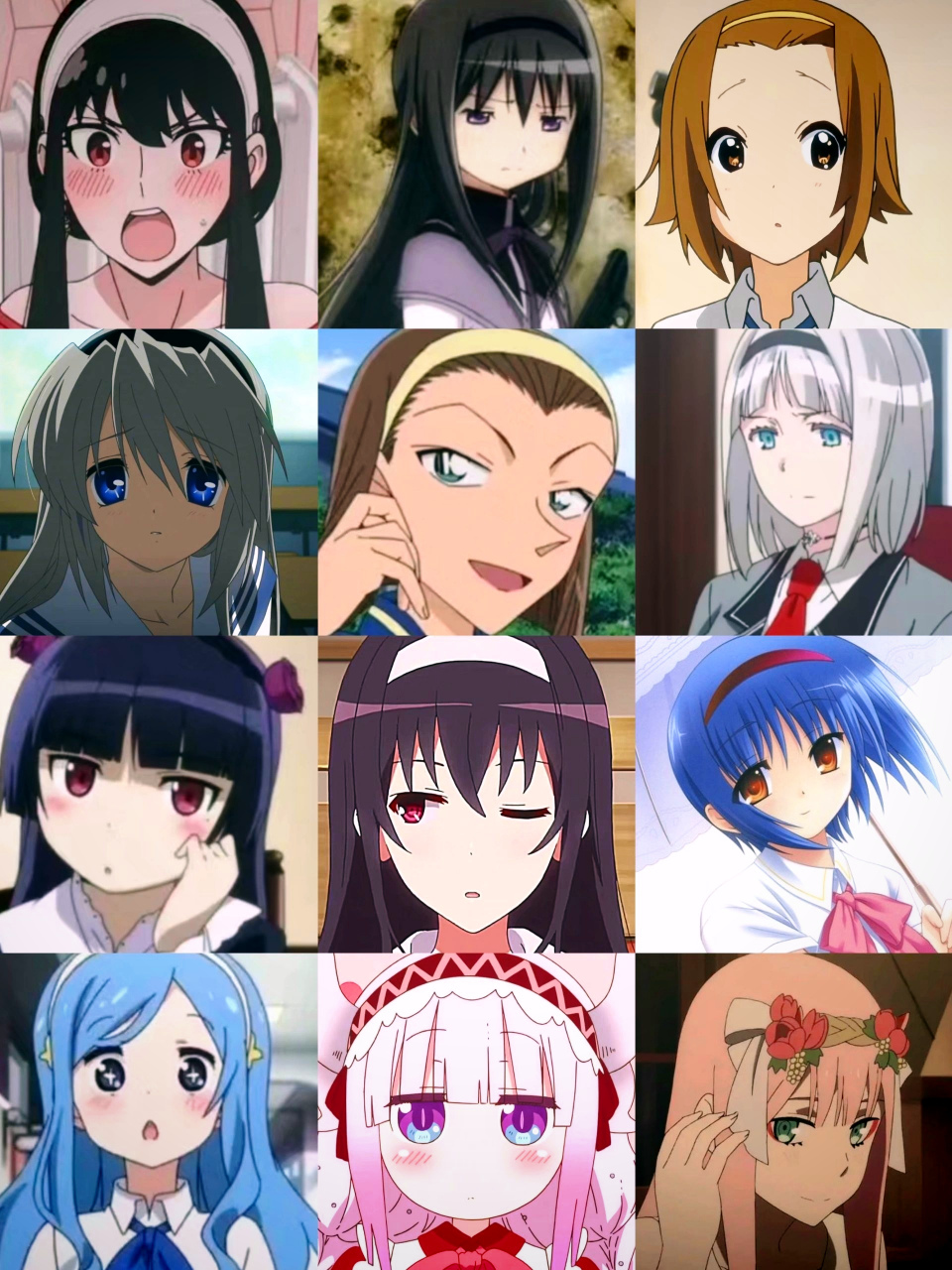 戴发箍的动漫角色,发箍样式最多的是哪位呢?#动漫