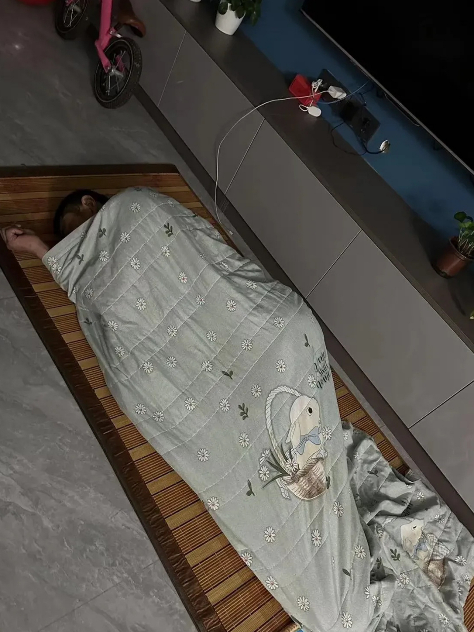 为了省上几块空调费,我动员全家人都一起睡客厅了