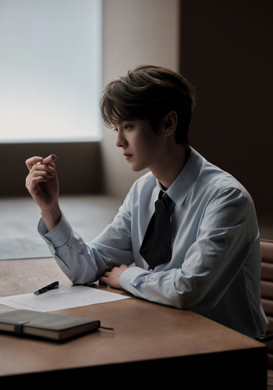 工作中的鹿晗特别帅气!