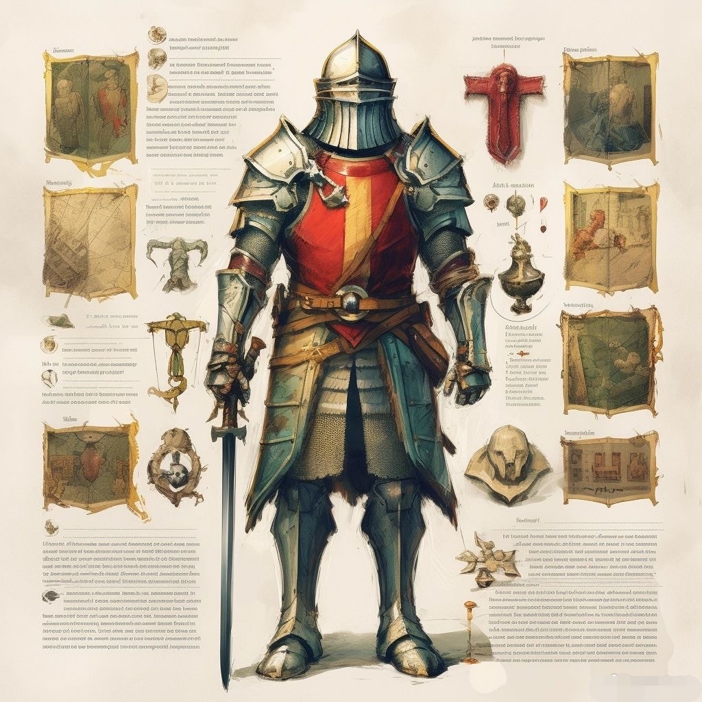 欧洲中世纪骑士板甲插画欣赏