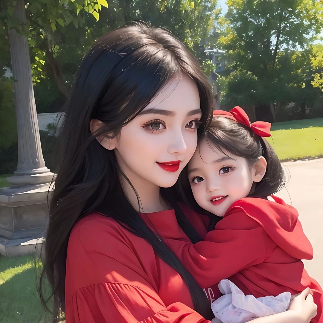 ai绘画:亲子头像:甜蜜进行时