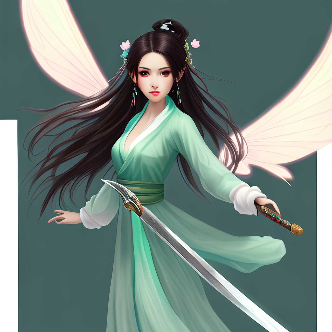 御剑飞行的仙女和想像的有点差距#百度ai绘图黑科技