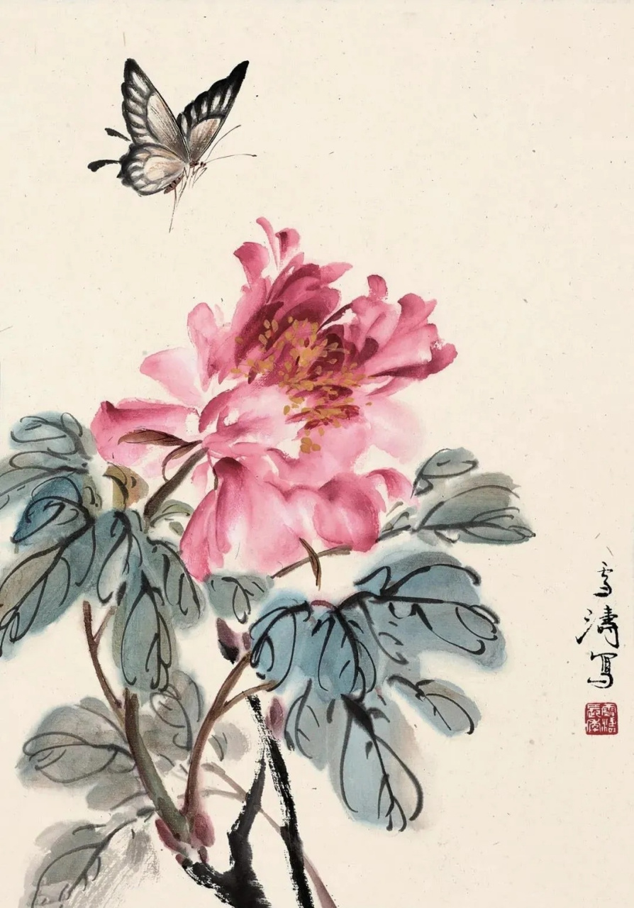 《 十二月令花卉册》 画家:王雪涛 676767#绘画欣赏