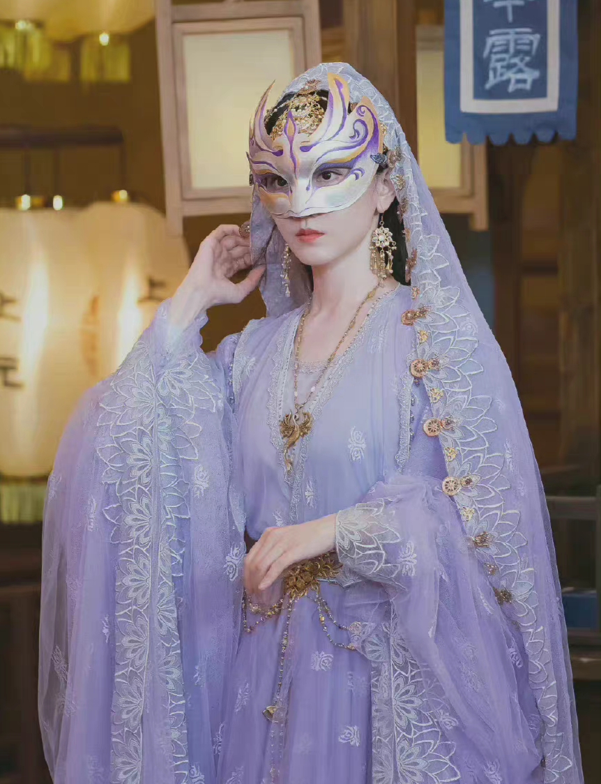 盘点各大美女的古装面具造型,一个比一个好看,郭晓婷更绝!