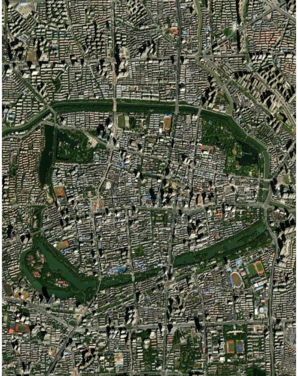 安徽省最大的城市,省会合肥市卫星实拍图.