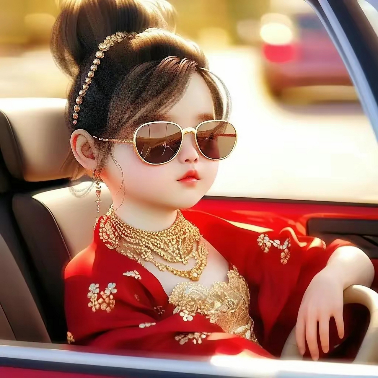 红色头像～穿金戴银的美人头像